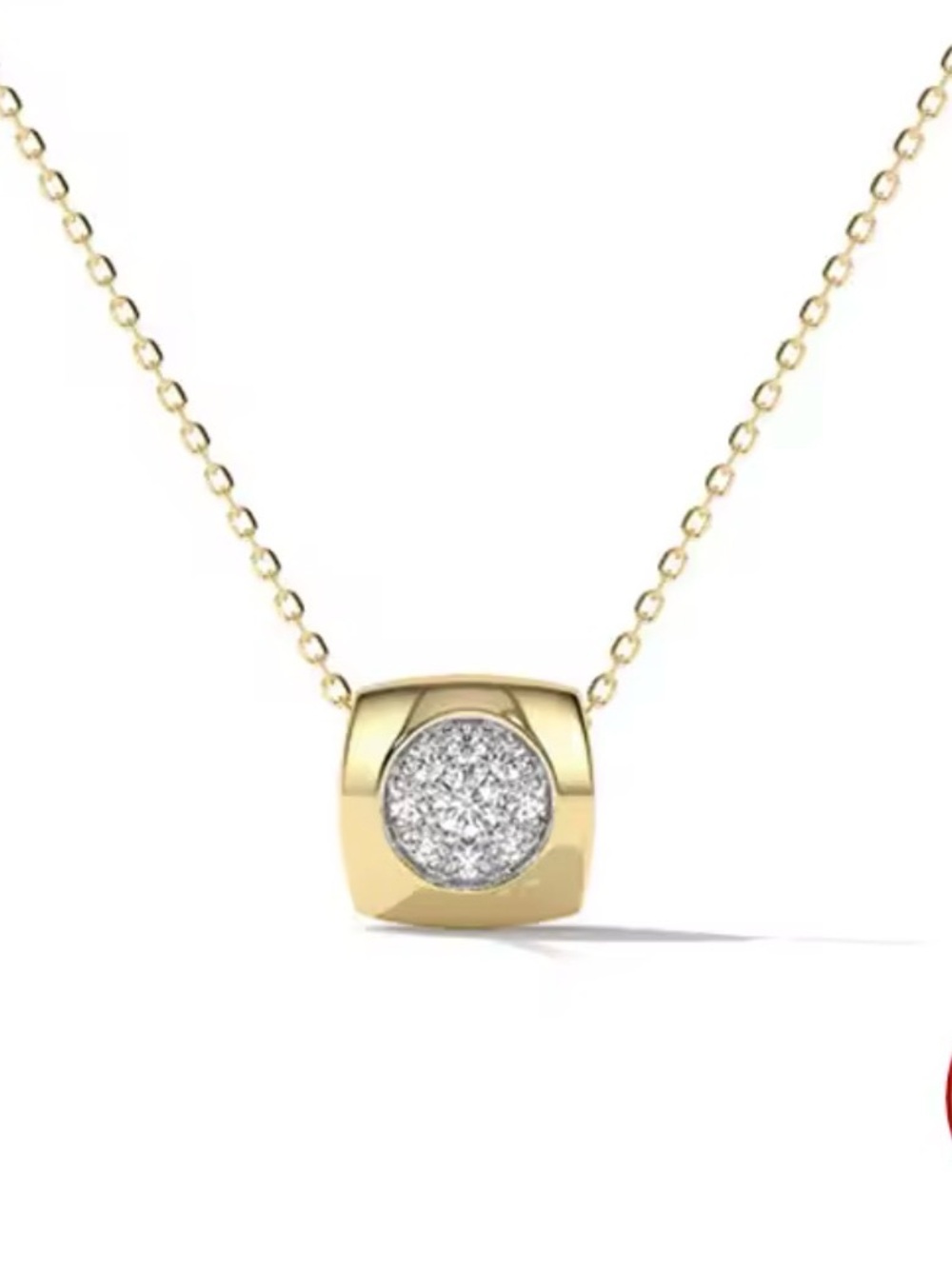 18k Gold filled Pavé Disc Pendant Necklace - Elegant Women's Jewelry